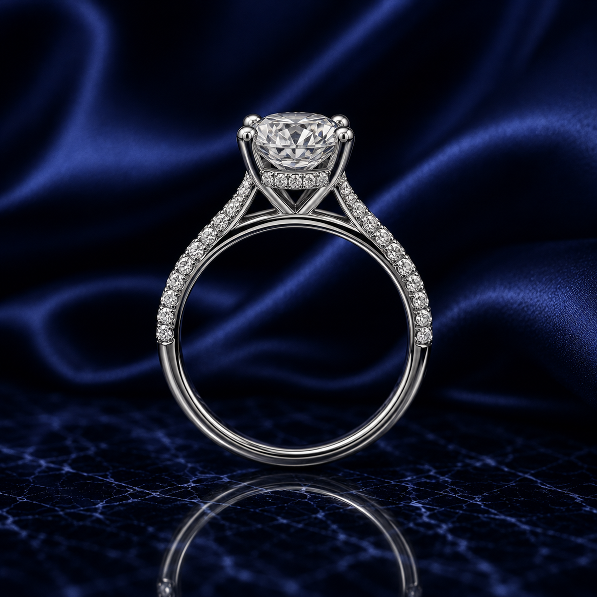 Pave Hidden Halo Engagement Ring