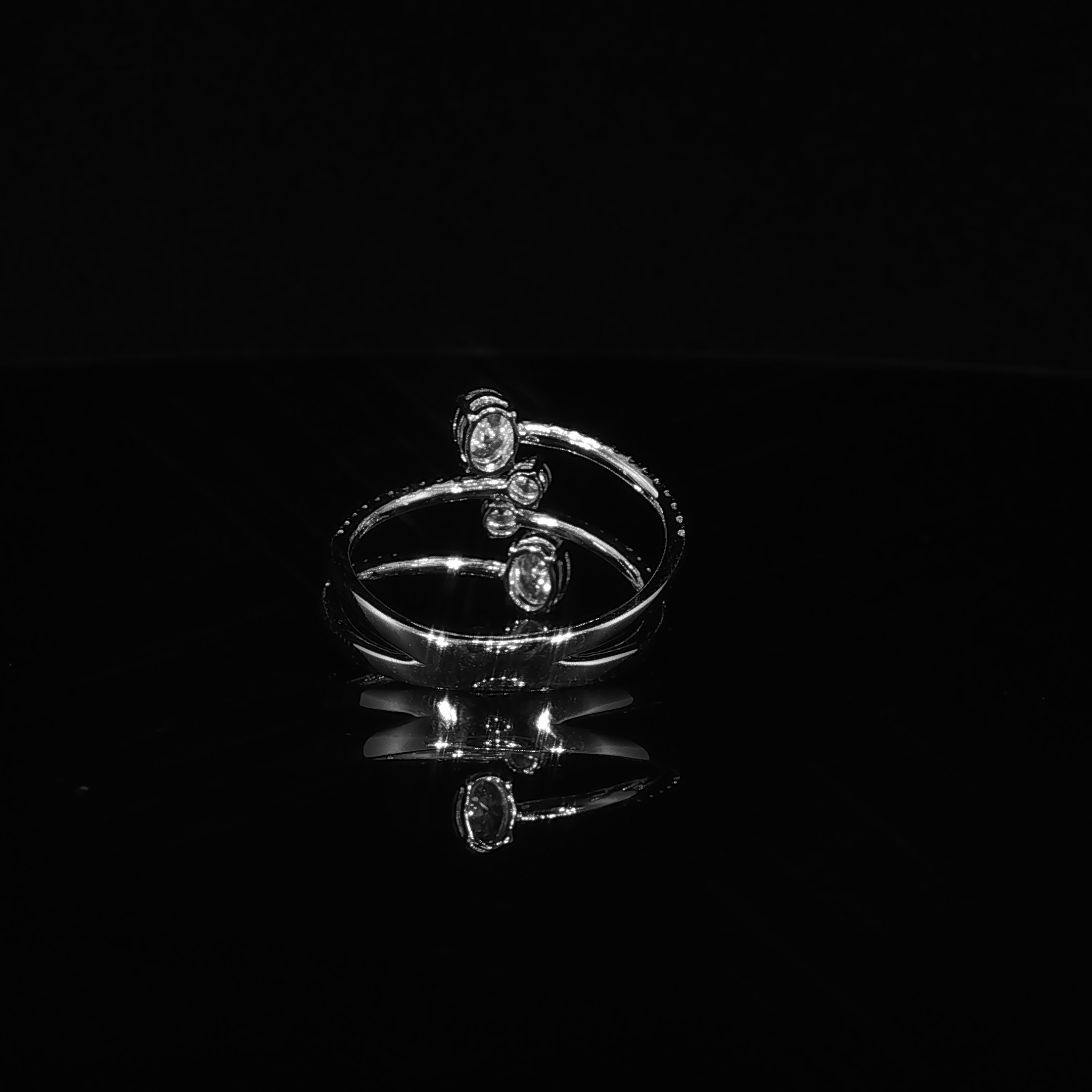 White Gold Diamond Multi-Stone Bypass Ring – 0.95 CTW | IRG0651