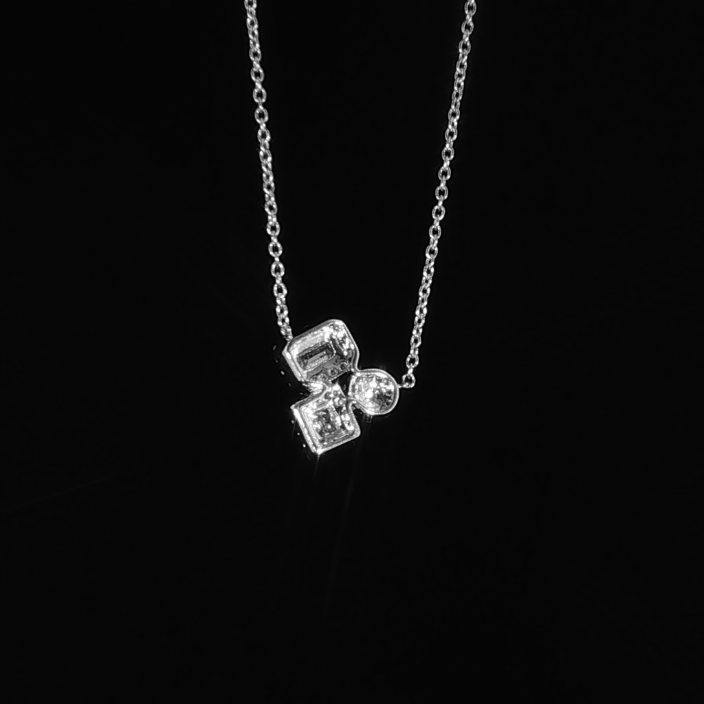 Multi-Shape Diamond Cluster Necklace – 0.83 CTW E VS1 | ISP0119Z