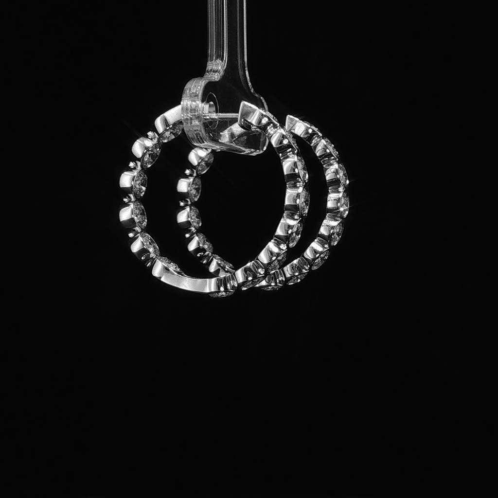 Scalloped Diamond Hoop Earrings – 3.24 CTW E VS1 | IER2446
