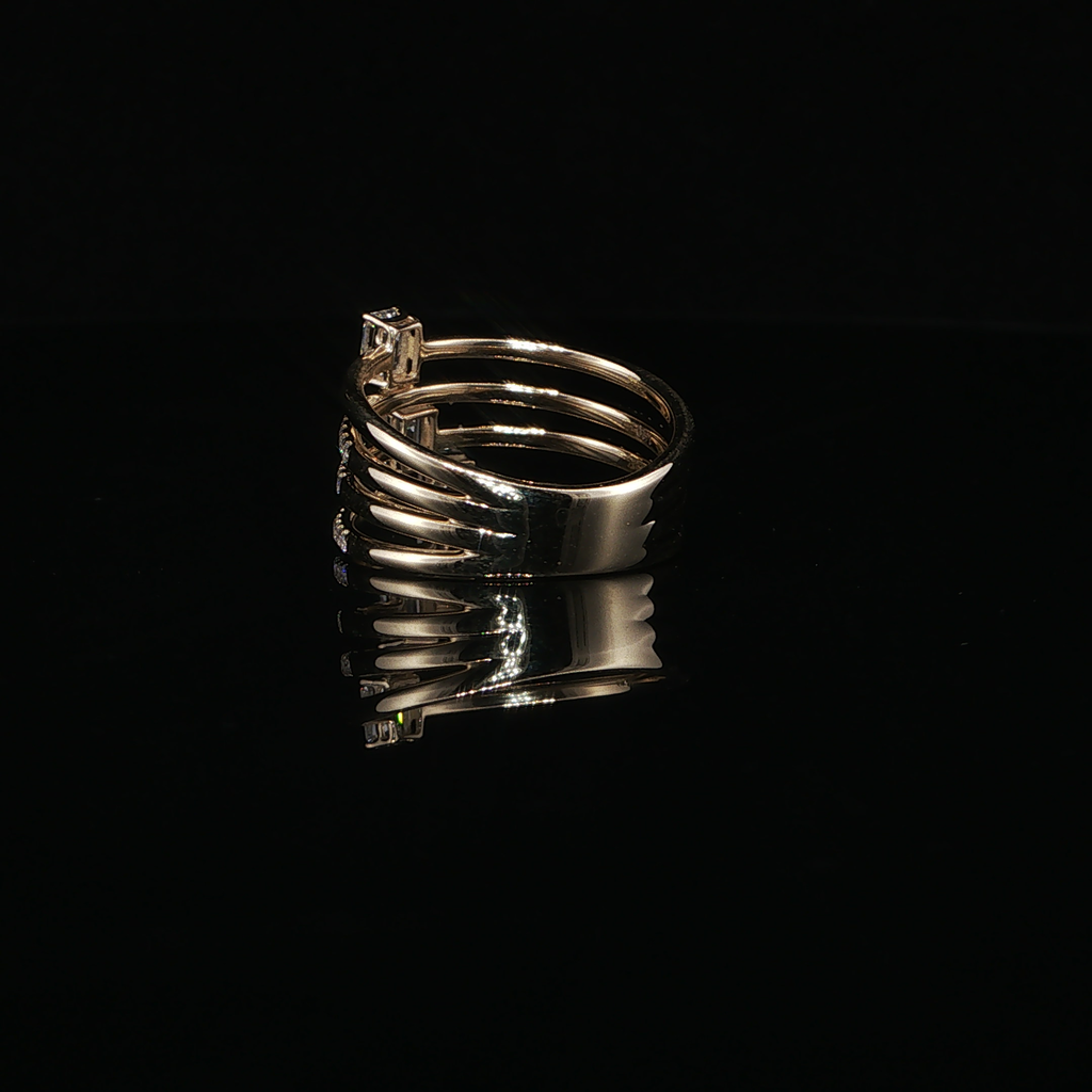 Yellow Gold Multi-Band Diamond Stackable Ring – 1.10 CTW E VS1 | IRG0549
