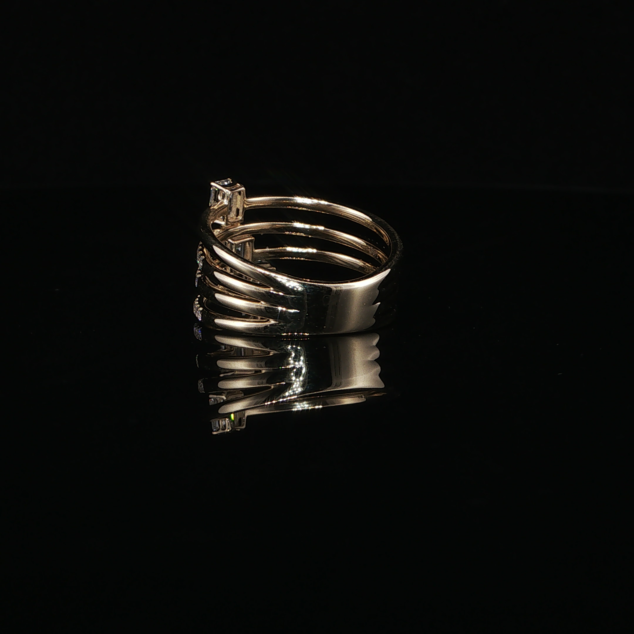 Yellow Gold Multi-Band Diamond Stackable Ring – 1.10 CTW E VS1 | IRG0549