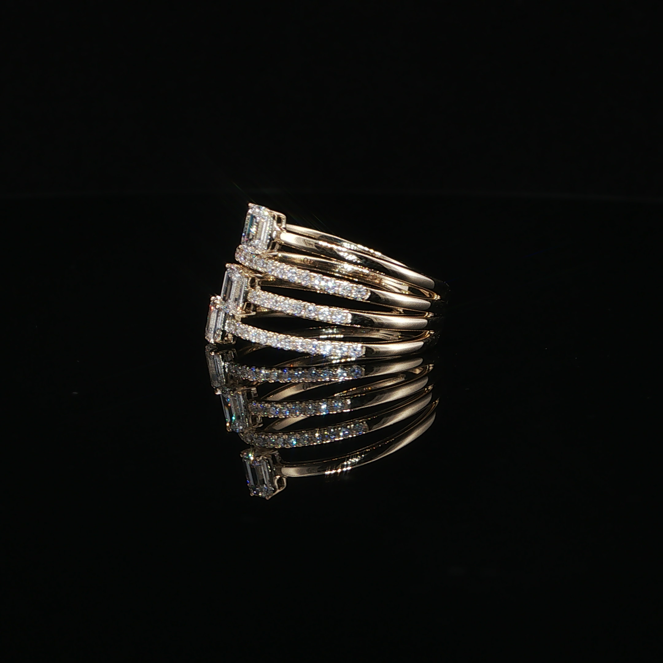 Yellow Gold Multi-Band Diamond Stackable Ring – 1.10 CTW E VS1 | IRG0549