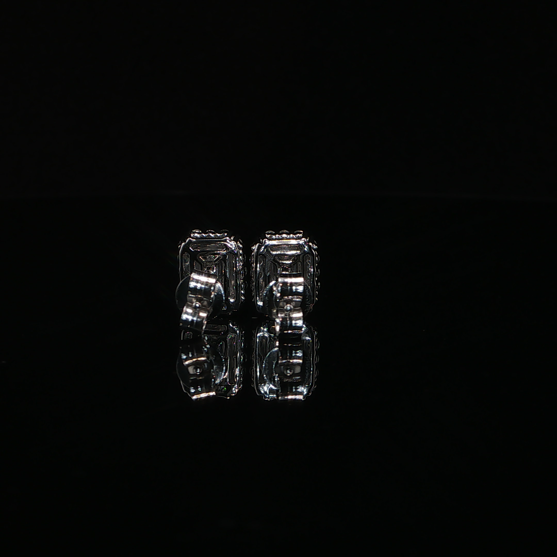Emerald Cut Diamond Halo Stud Earrings – 1.78 CTW E VS1 | ISE0097Z