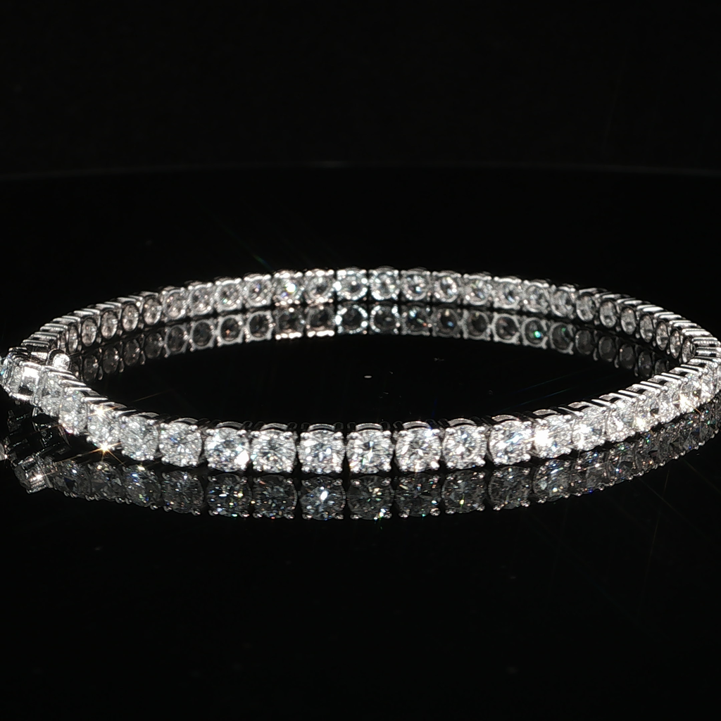7 CTW IGI Certified Lab-Grown Diamond Tennis Bracelet | 14K White Gold