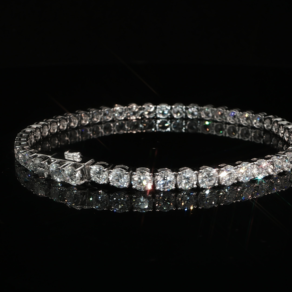 10 CTW IGI Certified Lab-Grown Diamond Tennis Bracelet | 14K White Gold