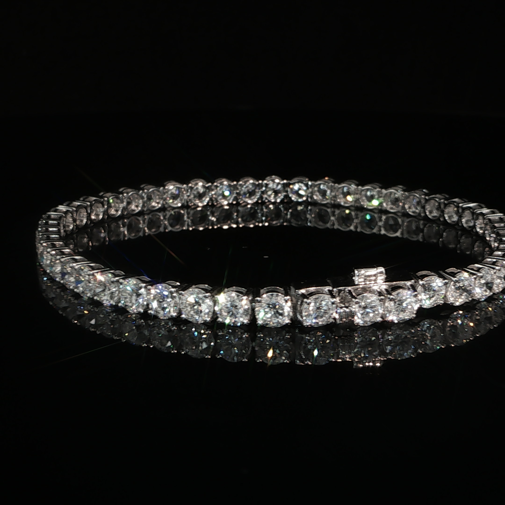 10 CTW IGI Certified Lab-Grown Diamond Tennis Bracelet | 14K White Gold