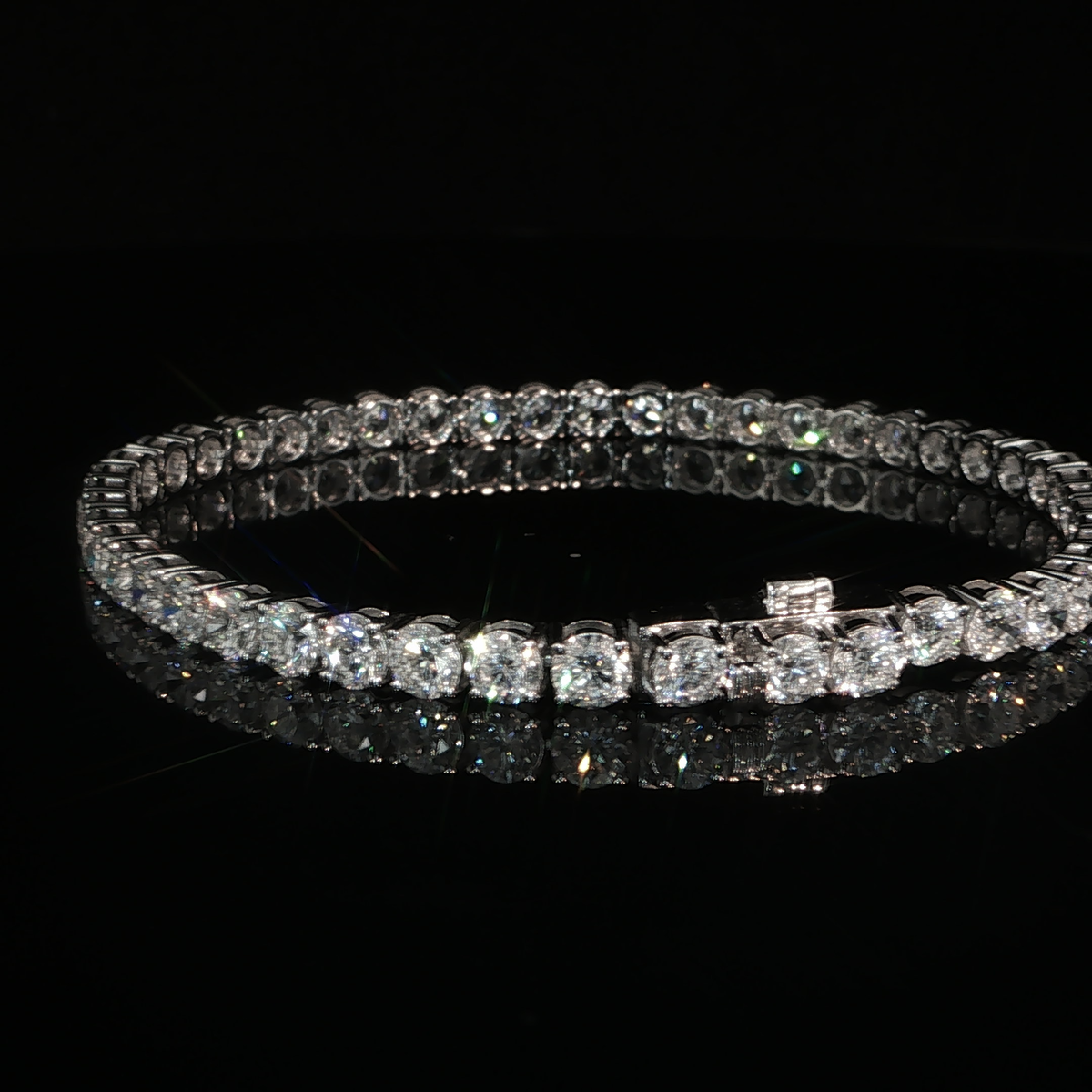 10 CTW IGI Certified Lab-Grown Diamond Tennis Bracelet | 14K White Gold