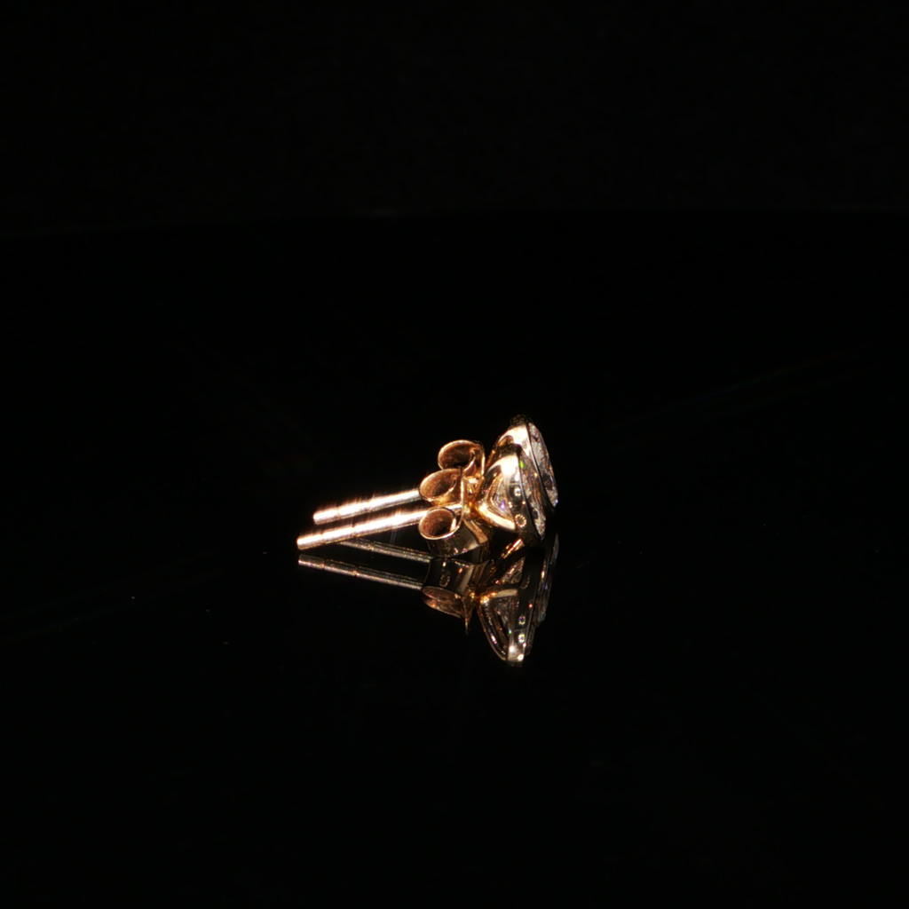 1.20 CTW Oval Cut Lab-Grown Diamond Bezel Stud Earrings in 14K Yellow Gold