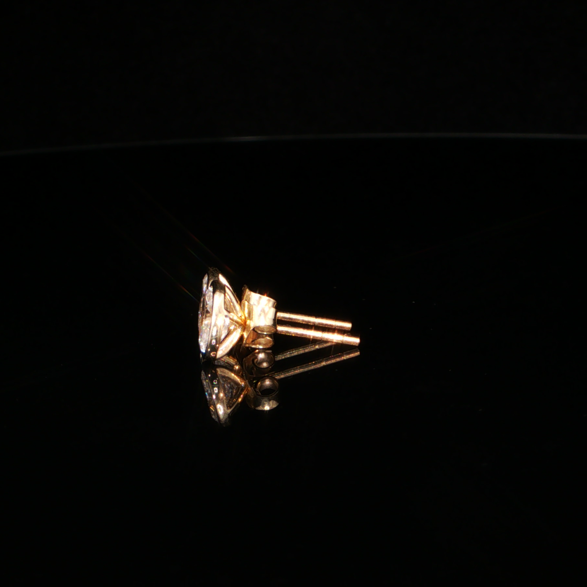 1.20 CTW Oval Cut Lab-Grown Diamond Bezel Stud Earrings in 14K Yellow Gold