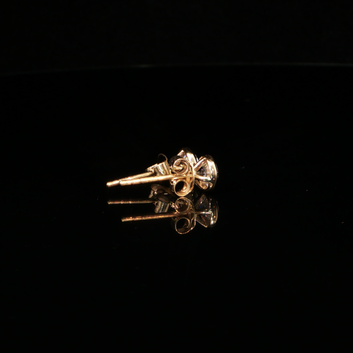 0.87 CTW Round Brilliant Cut Lab-Grown Diamond Bezel Stud Earrings in 14K Yellow Gold