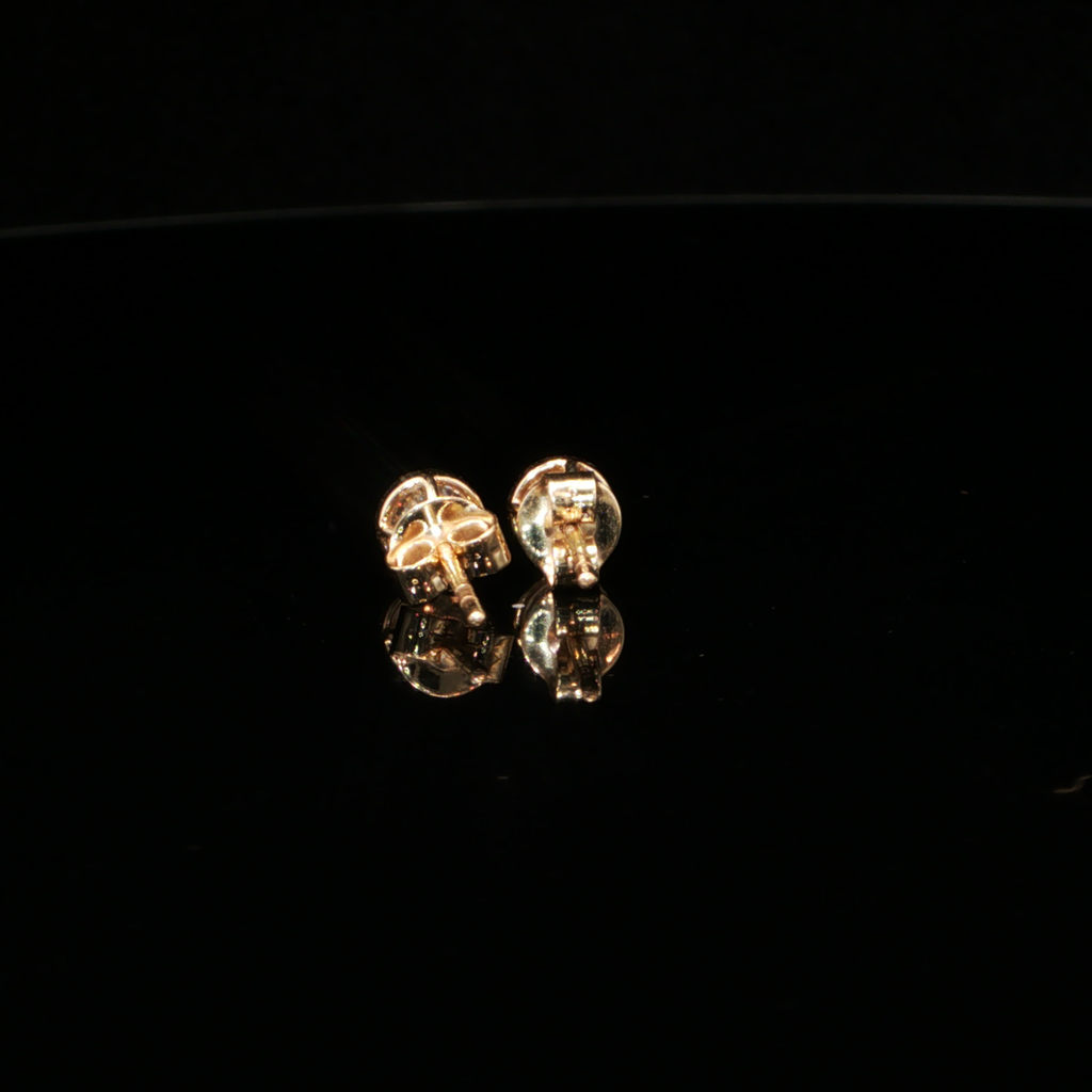 0.87 CTW Round Brilliant Cut Lab-Grown Diamond Bezel Stud Earrings in 14K Yellow Gold