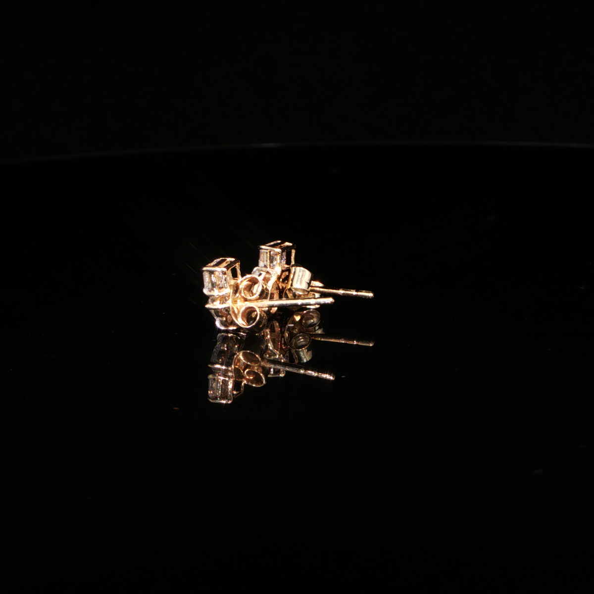 1.32 CTW Multi-Shape Lab-Grown Diamond Cluster Stud Earrings in 14K Yellow Gold