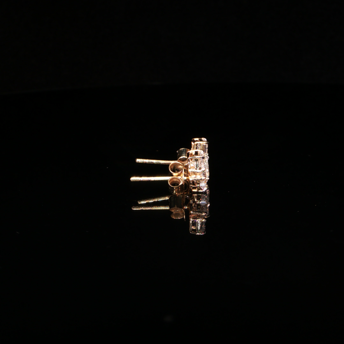 1.32 CTW Multi-Shape Lab-Grown Diamond Cluster Stud Earrings in 14K Yellow Gold