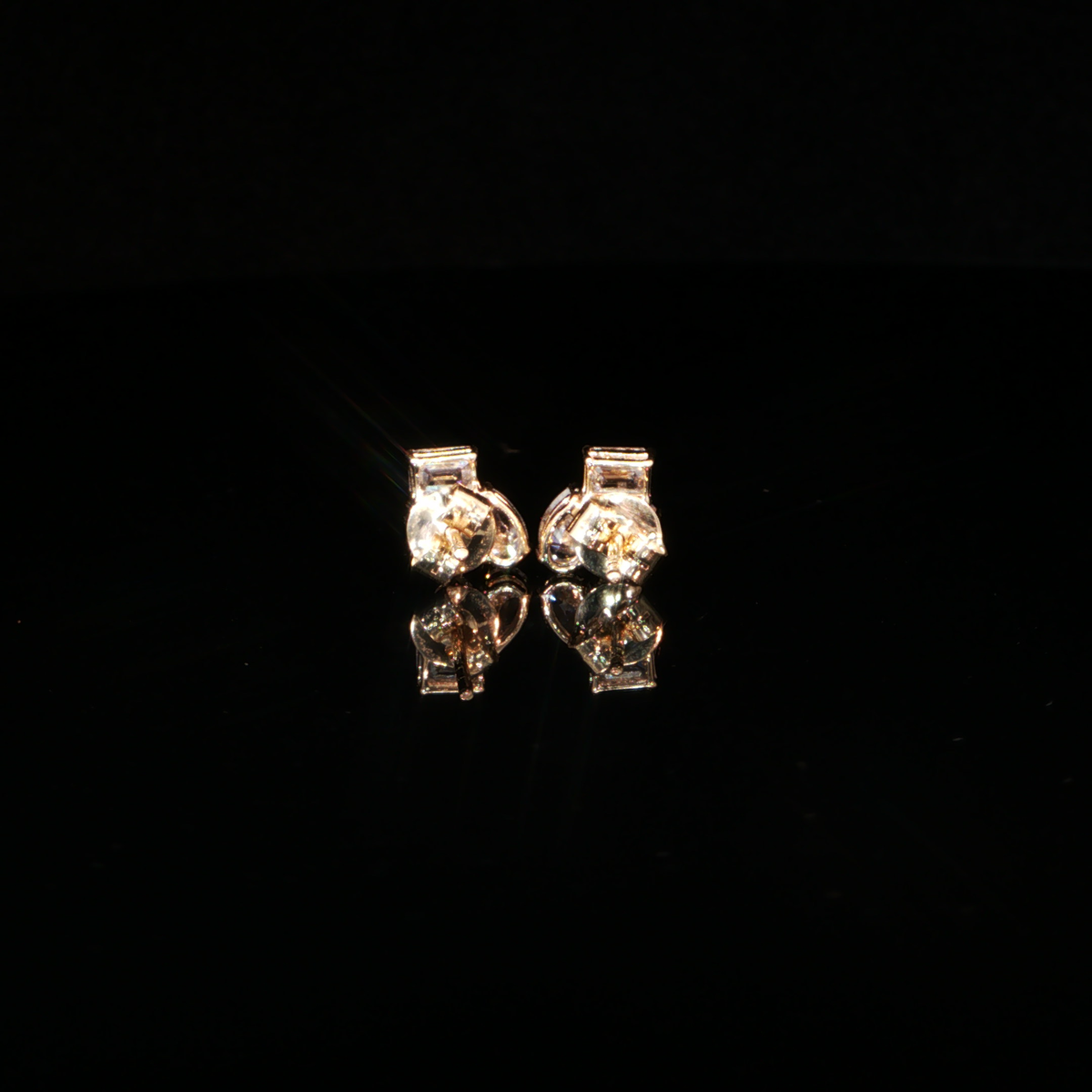 1.32 CTW Multi-Shape Lab-Grown Diamond Cluster Stud Earrings in 14K Yellow Gold