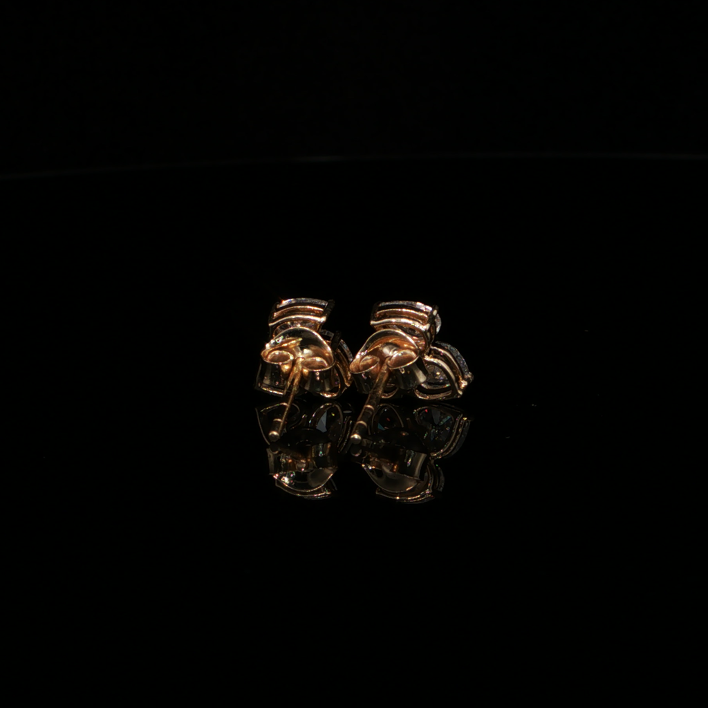 1.32 CTW Multi-Shape Lab-Grown Diamond Cluster Stud Earrings in 14K Yellow Gold