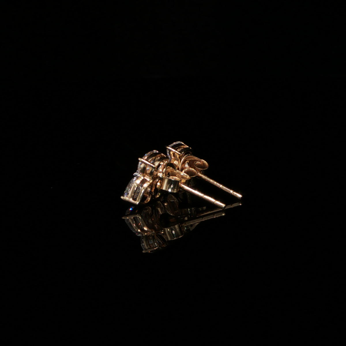 1.32 CTW Multi-Shape Lab-Grown Diamond Cluster Stud Earrings in 14K Yellow Gold
