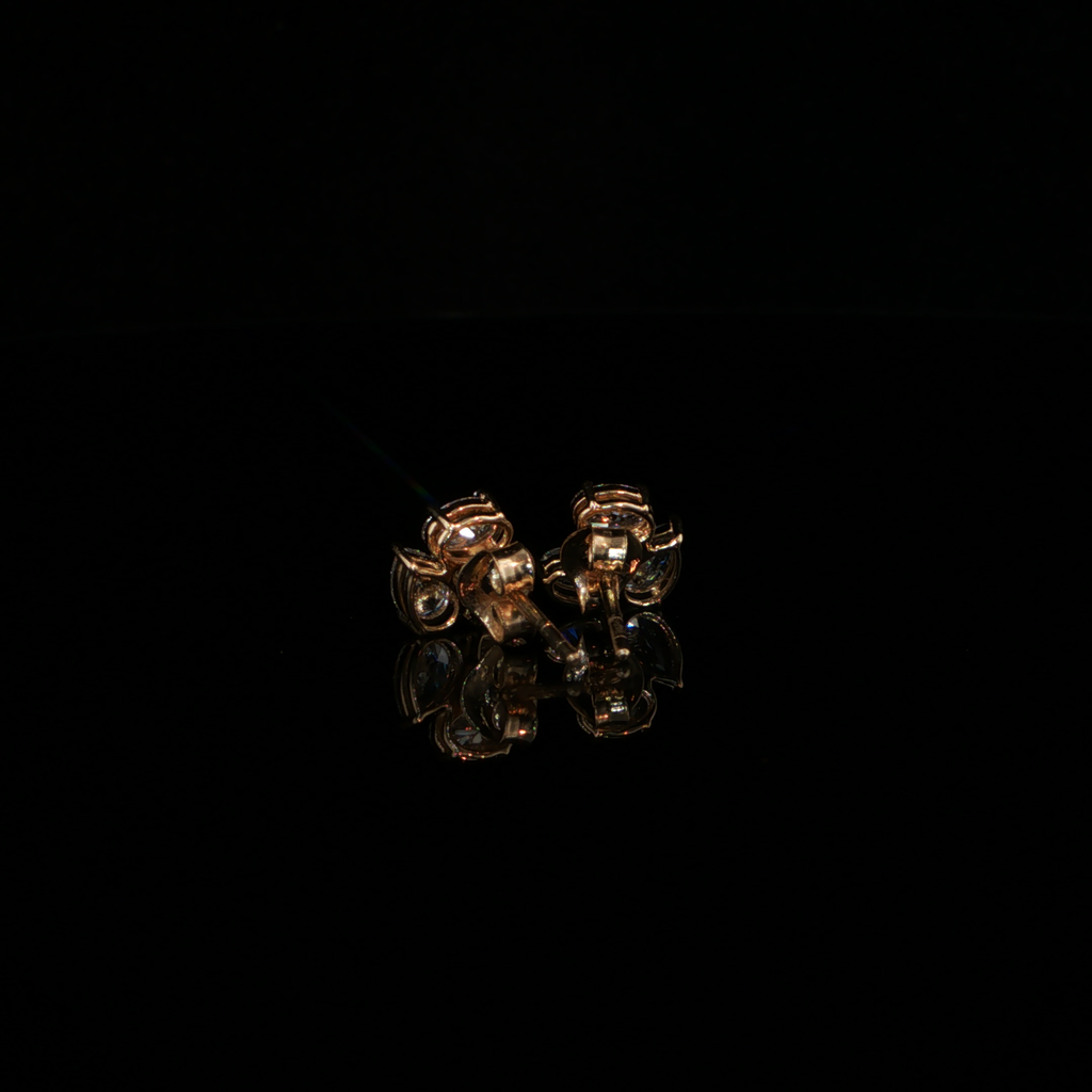 1.43 CTW Multi-Shape Lab-Grown Diamond Cluster Stud Earrings in 14K Yellow Gold