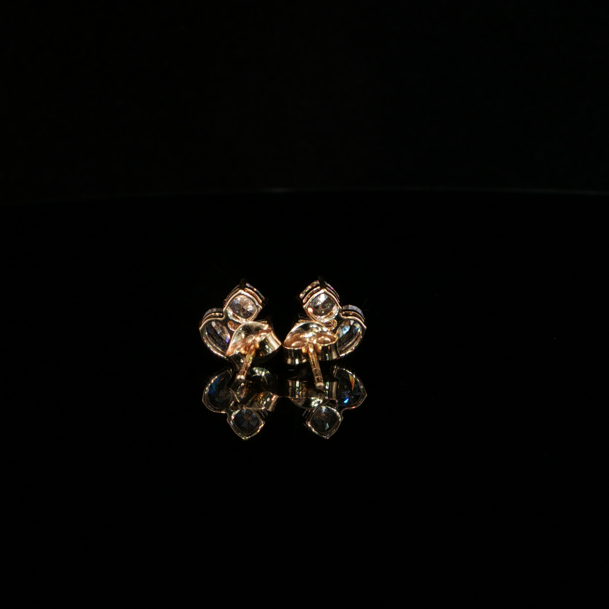 1.56 CTW Multi-Shape Lab-Grown Diamond Cluster Stud Earrings in 14K Yellow Gold