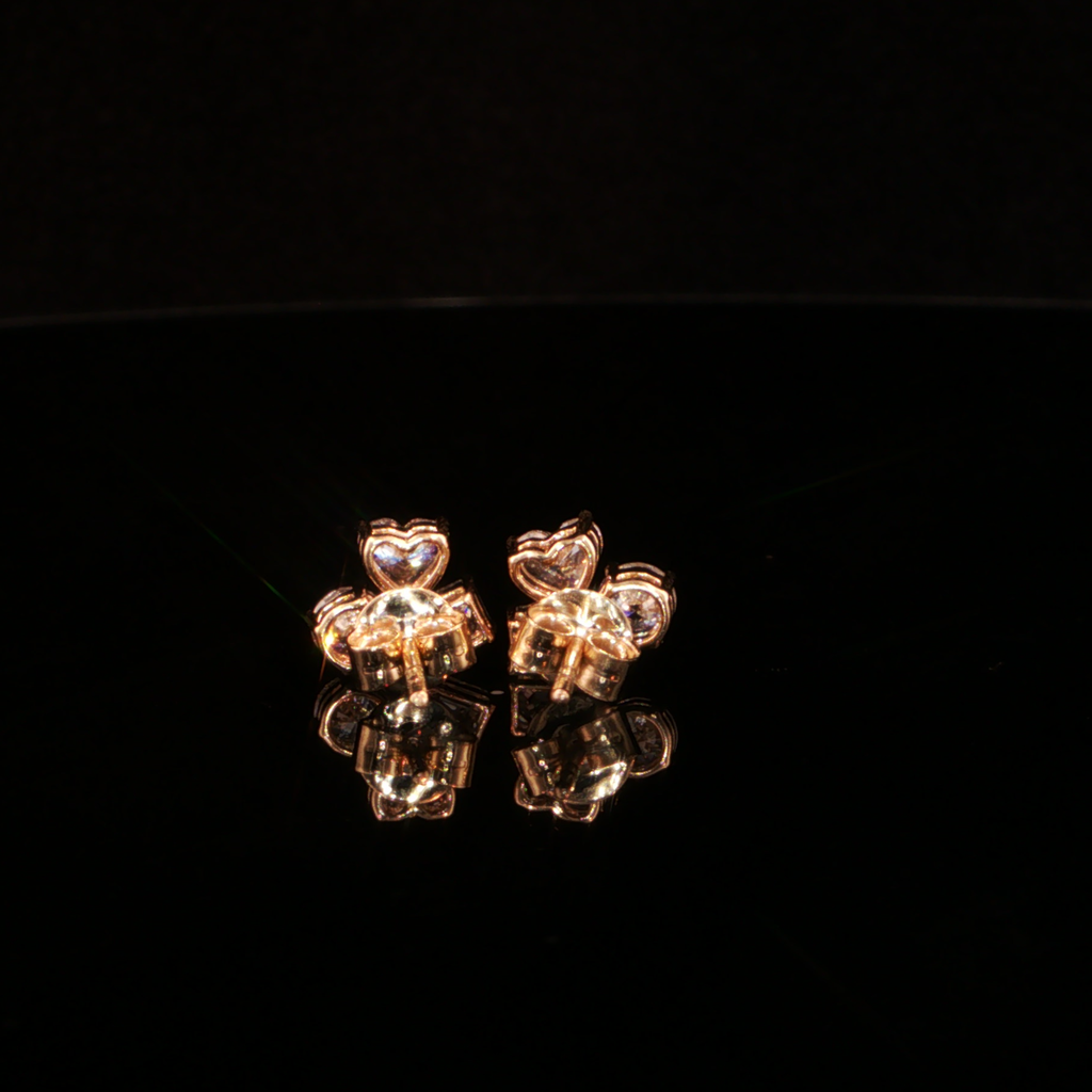 1.43 CTW Multi-Shape Lab-Grown Diamond Cluster Stud Earrings in 14K Yellow Gold