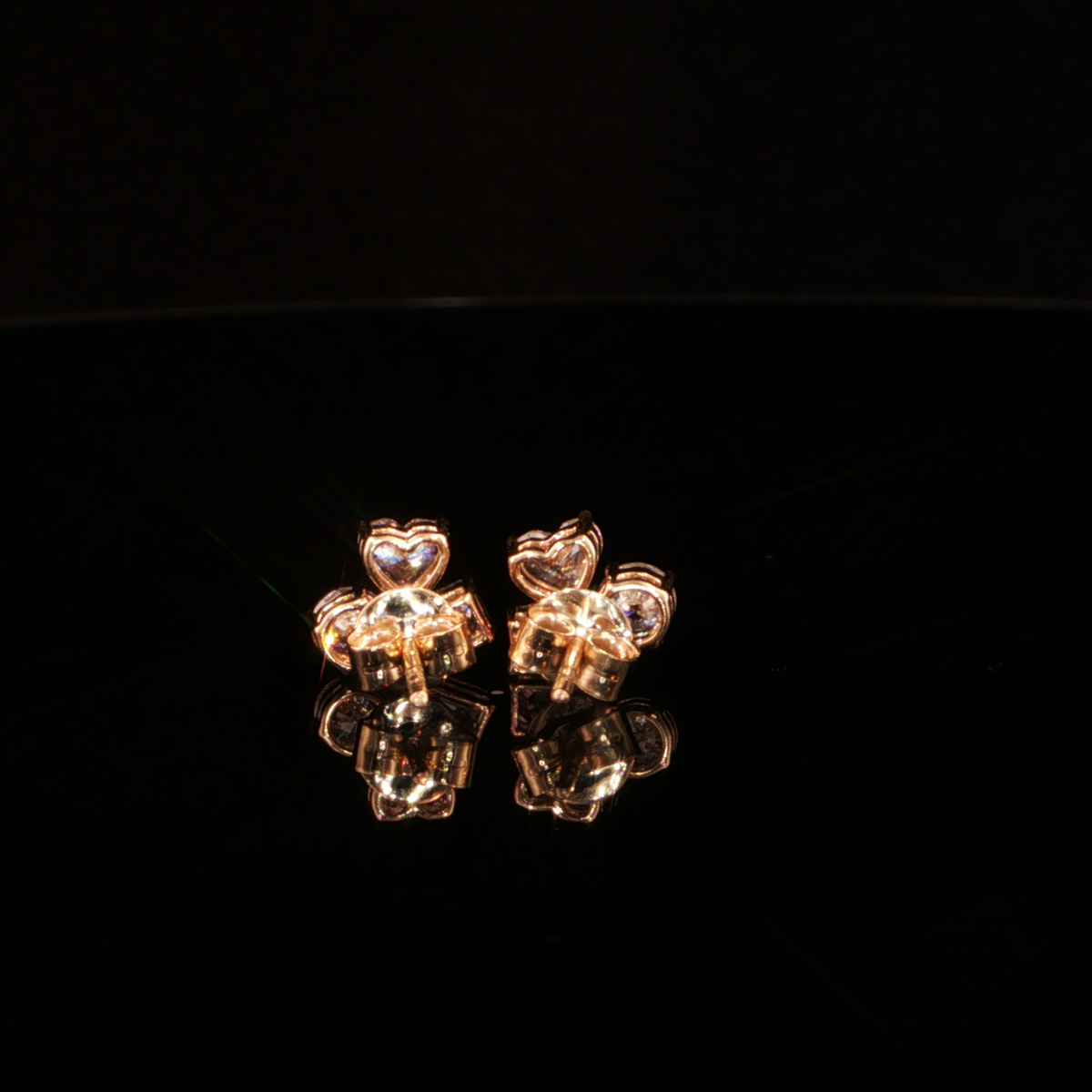 1.43 CTW Multi-Shape Lab-Grown Diamond Cluster Stud Earrings in 14K Yellow Gold