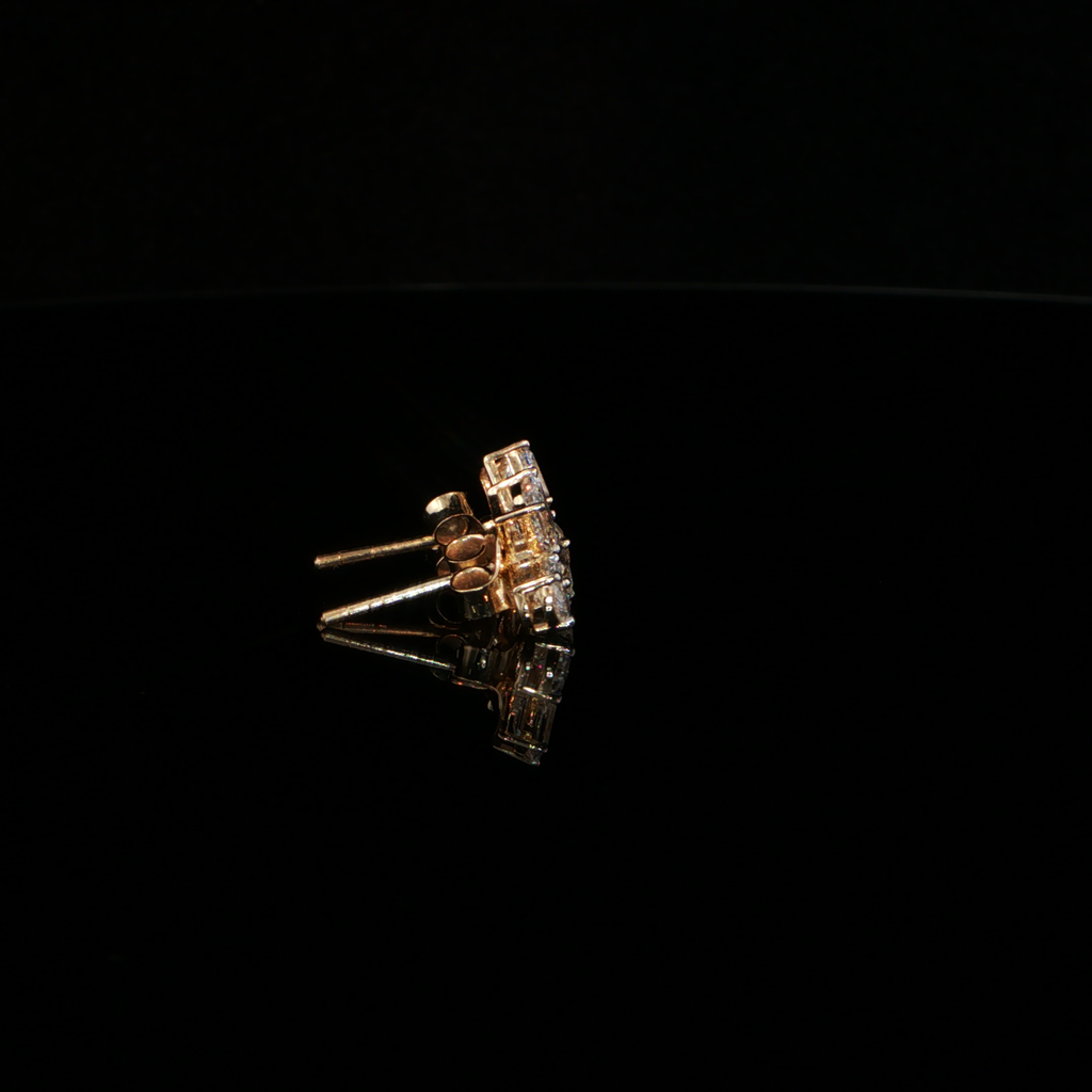 1.41 CTW Multi-Shape Lab-Grown Diamond Cluster Stud Earrings in 14K Yellow Gold