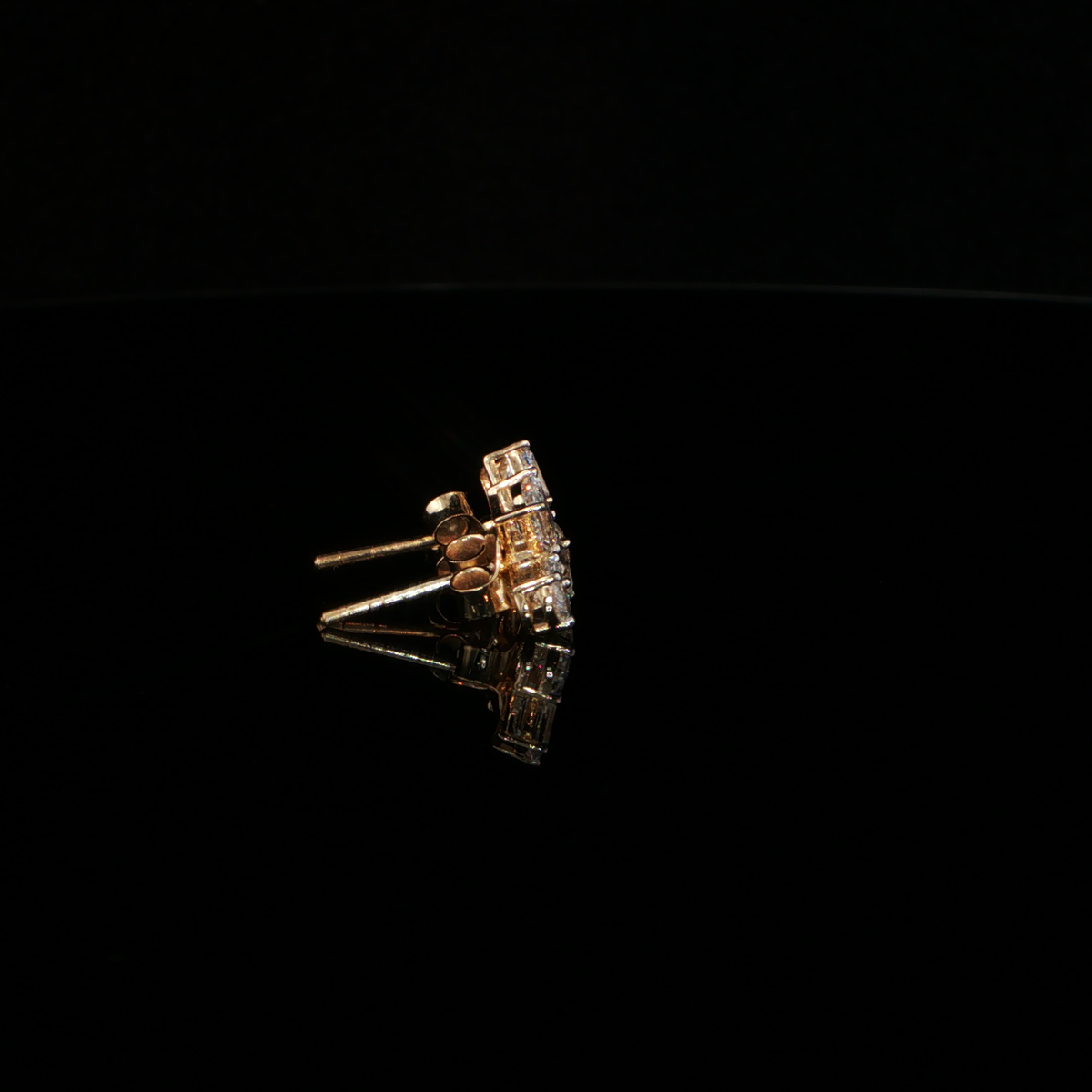 1.41 CTW Multi-Shape Lab-Grown Diamond Cluster Stud Earrings in 14K Yellow Gold