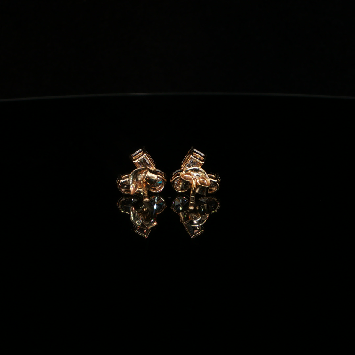 1.41 CTW Multi-Shape Lab-Grown Diamond Cluster Stud Earrings in 14K Yellow Gold