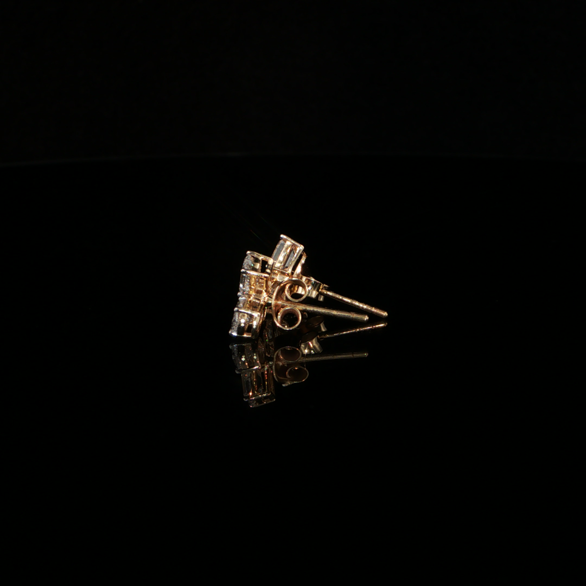 1.41 CTW Multi-Shape Lab-Grown Diamond Cluster Stud Earrings in 14K Yellow Gold