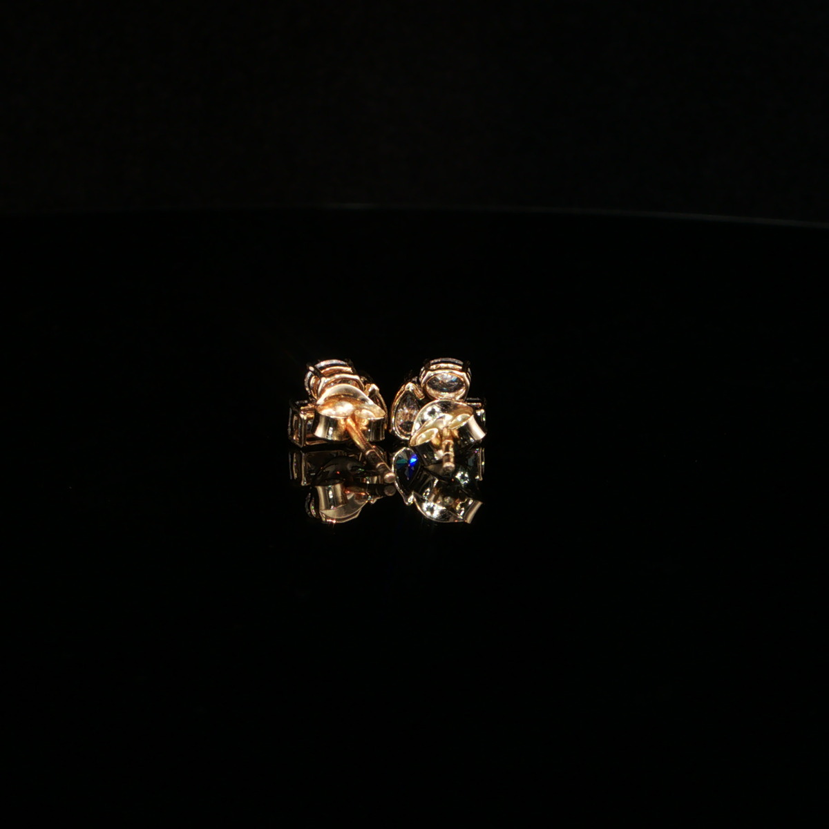 1.11 CTW Multi-Shape Lab-Grown Diamond Cluster Stud Earrings in 14K Yellow Gold