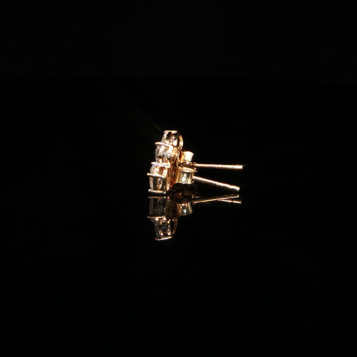 1.44 CTW Multi-Shape Lab-Grown Diamond Cluster Stud Earrings in 14K Yellow Gold