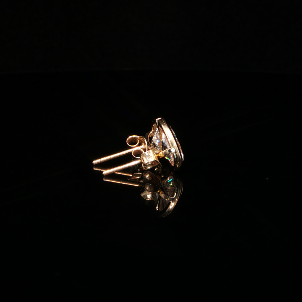 2.10 CTW Pear Cut Lab-Grown Diamond Bezel Stud Earrings in 14K Yellow Gold