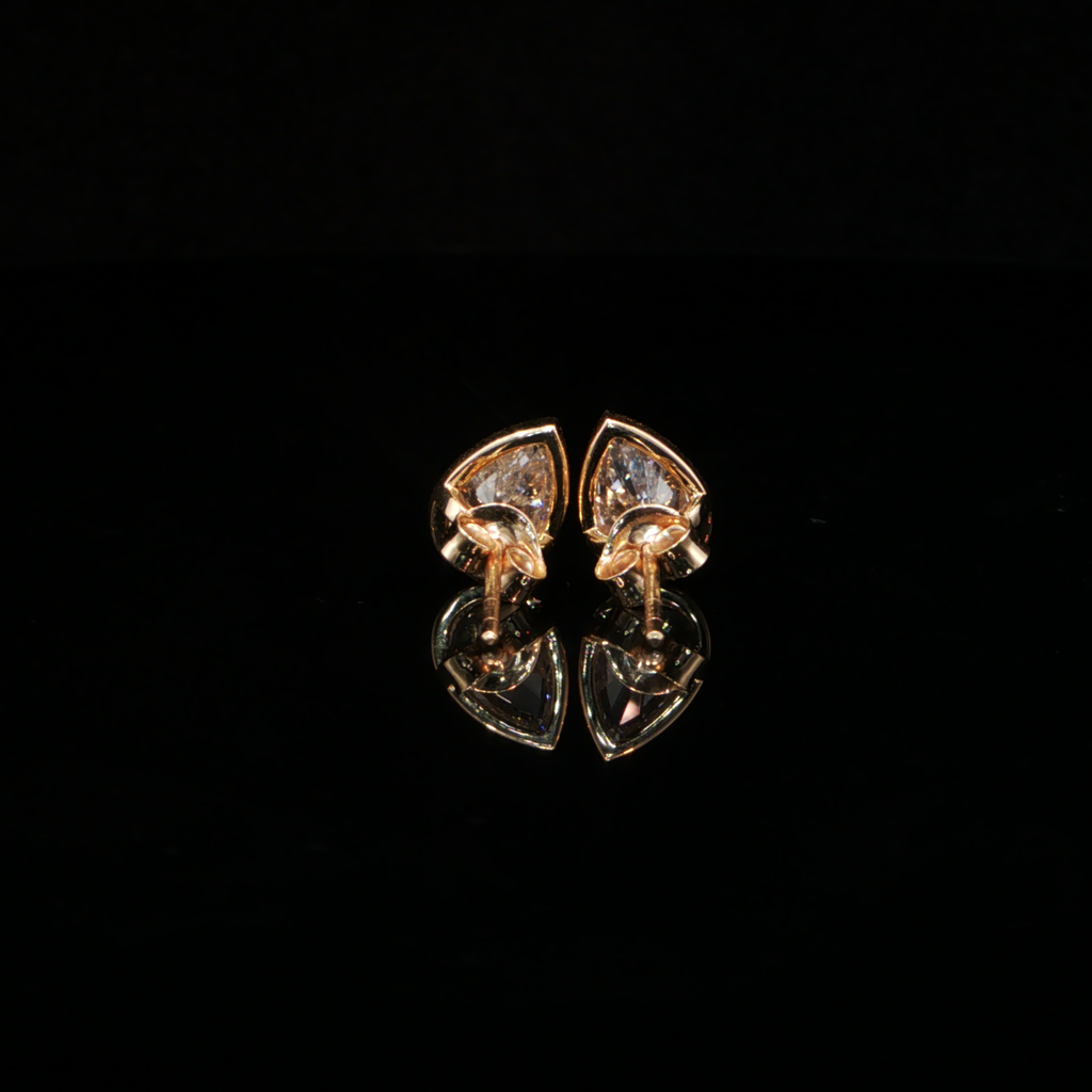 2.10 CTW Pear Cut Lab-Grown Diamond Bezel Stud Earrings in 14K Yellow Gold