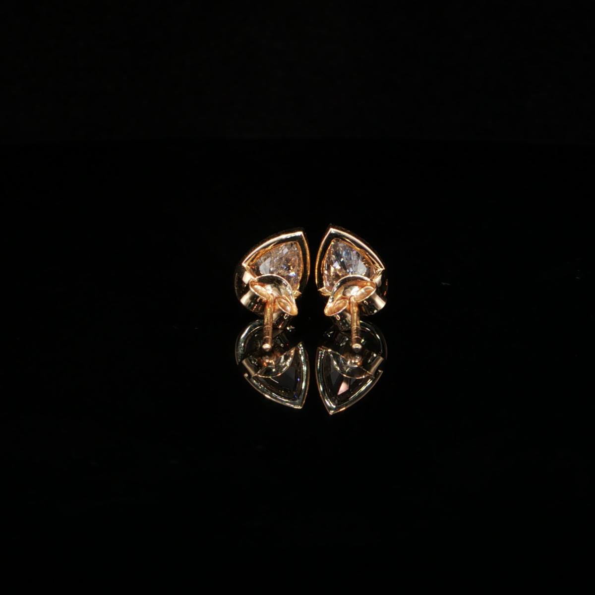 2.10 CTW Pear Cut Lab-Grown Diamond Bezel Stud Earrings in 14K Yellow Gold