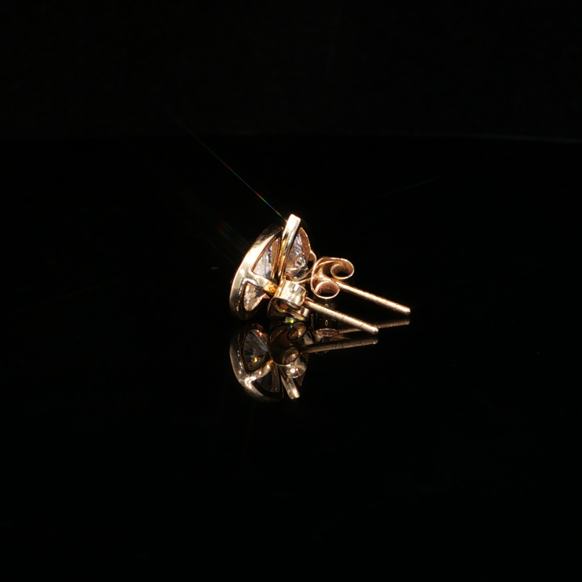 2.10 CTW Pear Cut Lab-Grown Diamond Bezel Stud Earrings in 14K Yellow Gold
