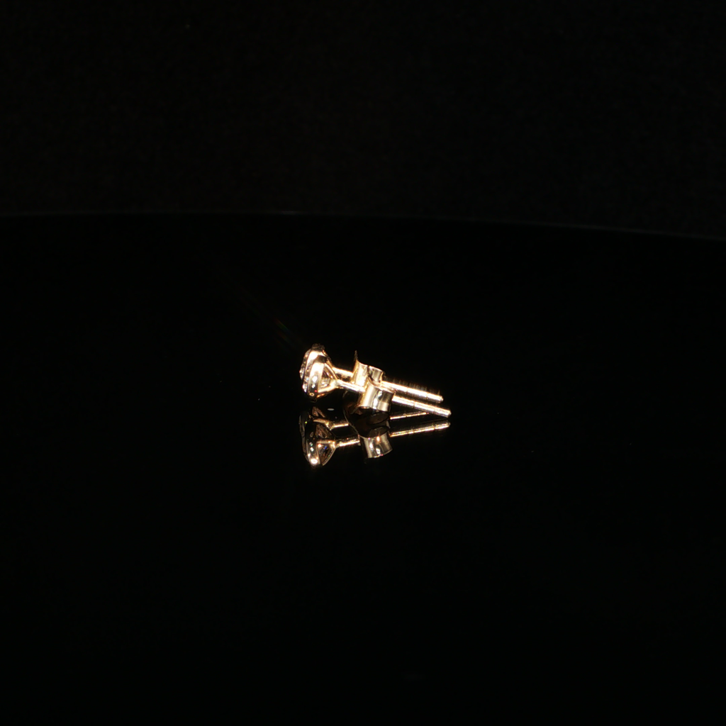 0.47 CTW Round Brilliant Cut Lab-Grown Diamond Bezel Stud Earrings in 14K Yellow Gold