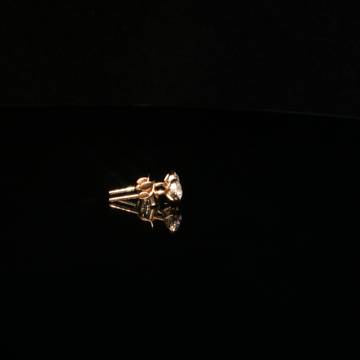 0.47 CTW Round Brilliant Cut Lab-Grown Diamond Bezel Stud Earrings in 14K Yellow Gold