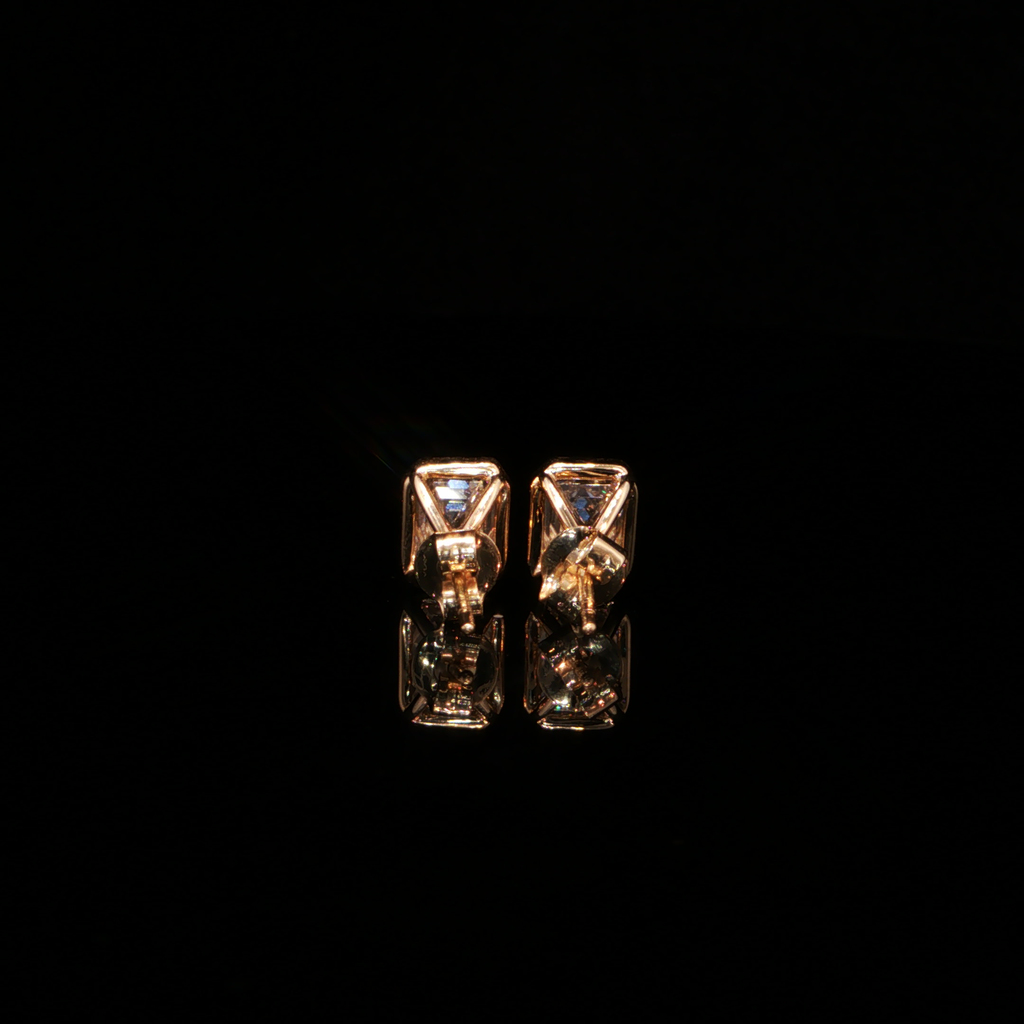 3.00 CTW Emerald Cut Lab-Grown Diamond Bezel Stud Earrings in 14K Yellow Gold