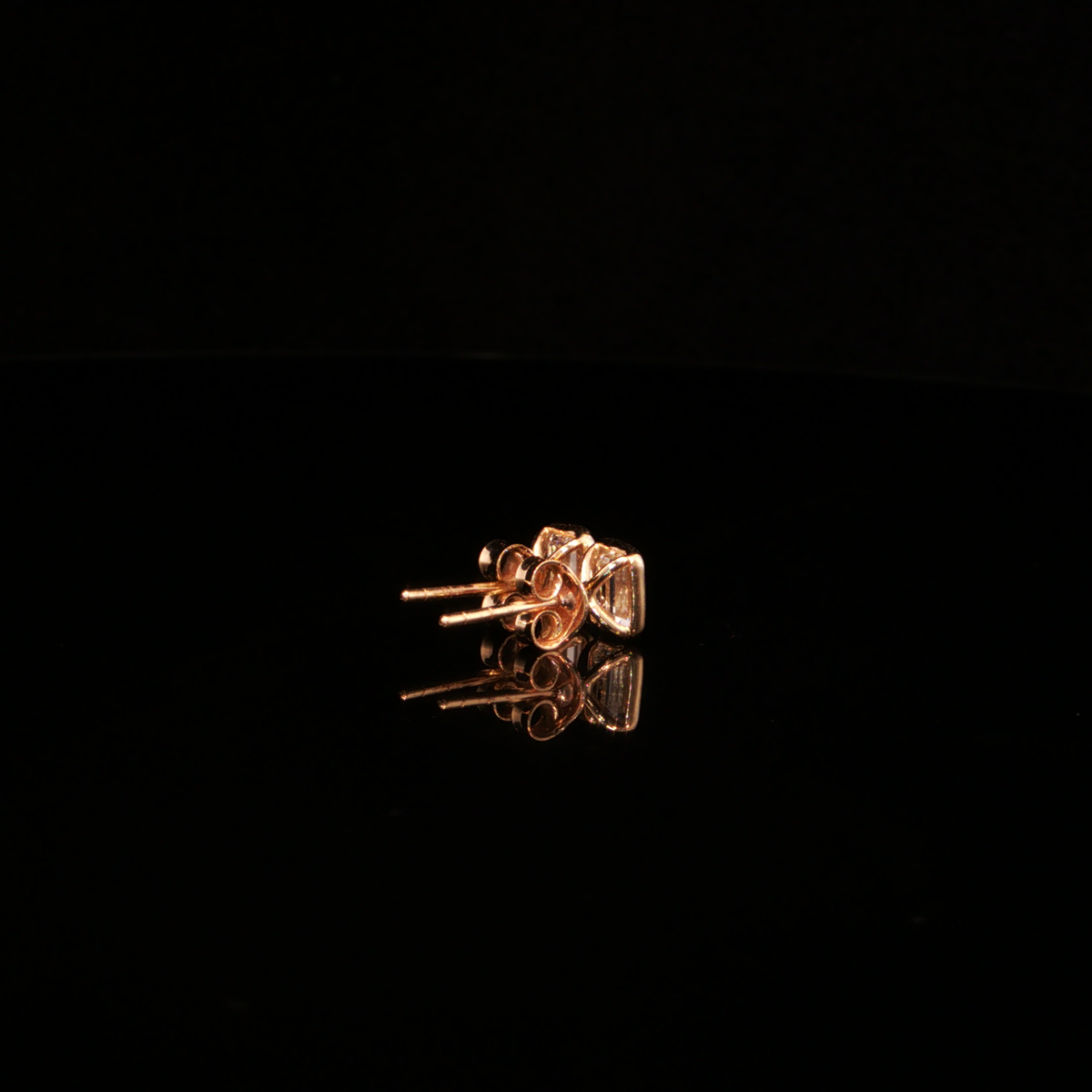 1.13 CTW Emerald Cut Lab-Grown Diamond Bezel Stud Earrings in 14K Yellow Gold