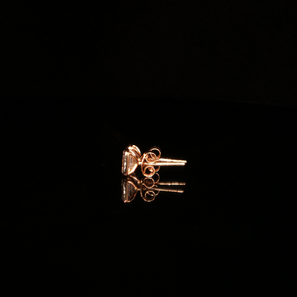 1.13 CTW Emerald Cut Lab-Grown Diamond Bezel Stud Earrings in 14K Yellow Gold