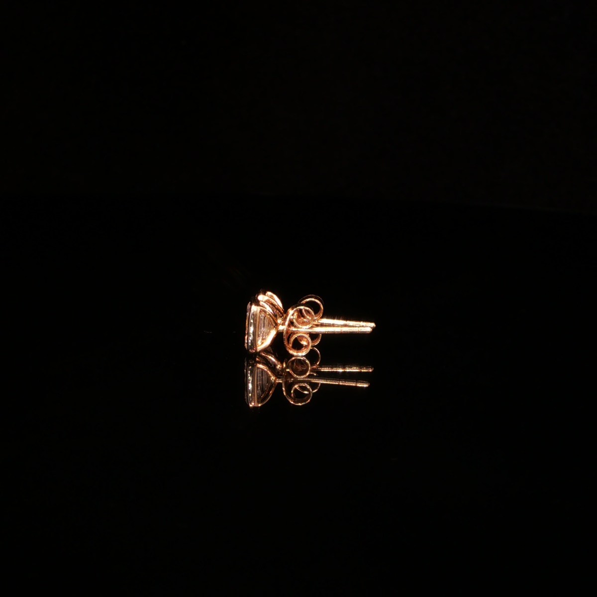 1.13 CTW Emerald Cut Lab-Grown Diamond Bezel Stud Earrings in 14K Yellow Gold