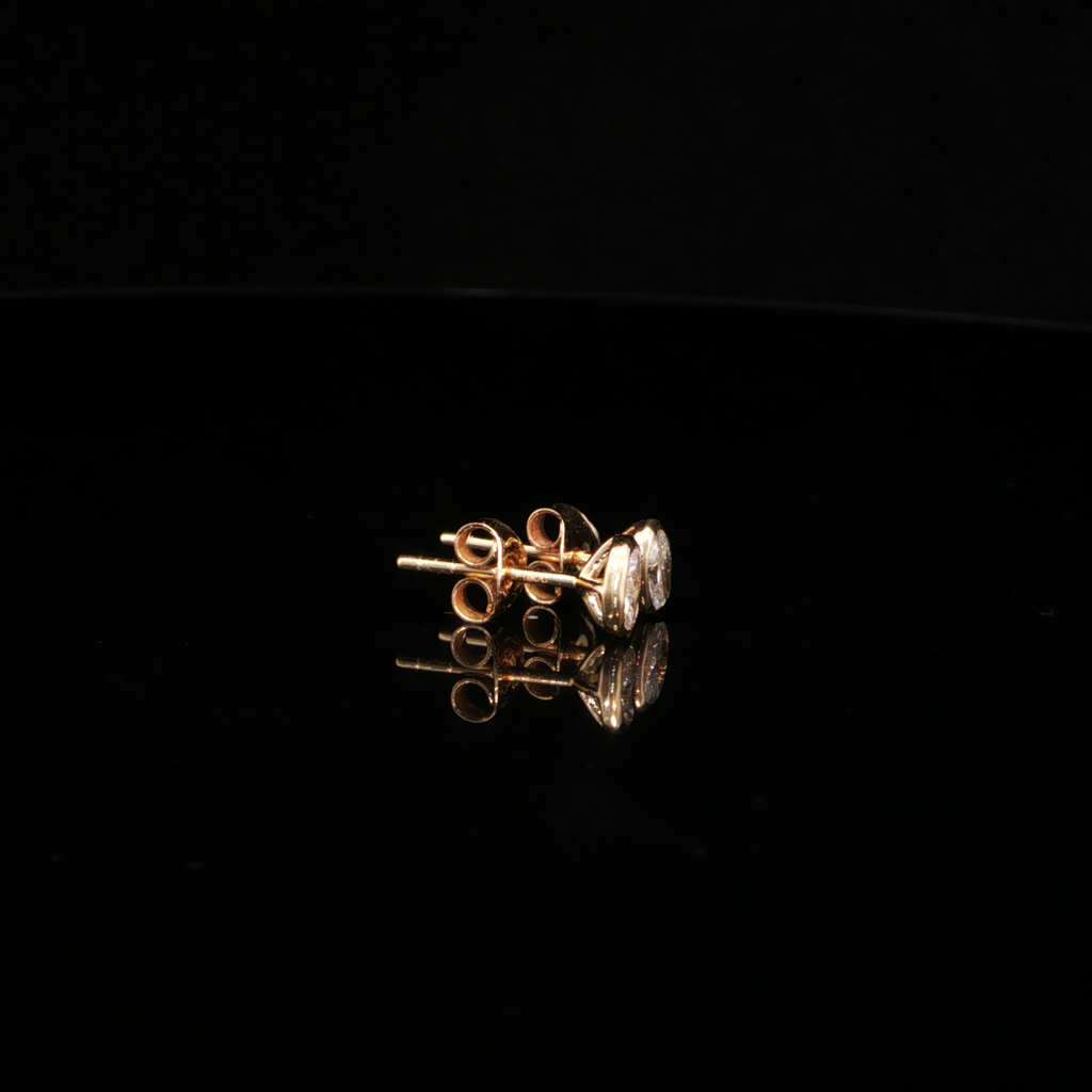 0.495 CTW Oval Cut Lab-Grown Diamond Stud Earrings in 14K Yellow Gold