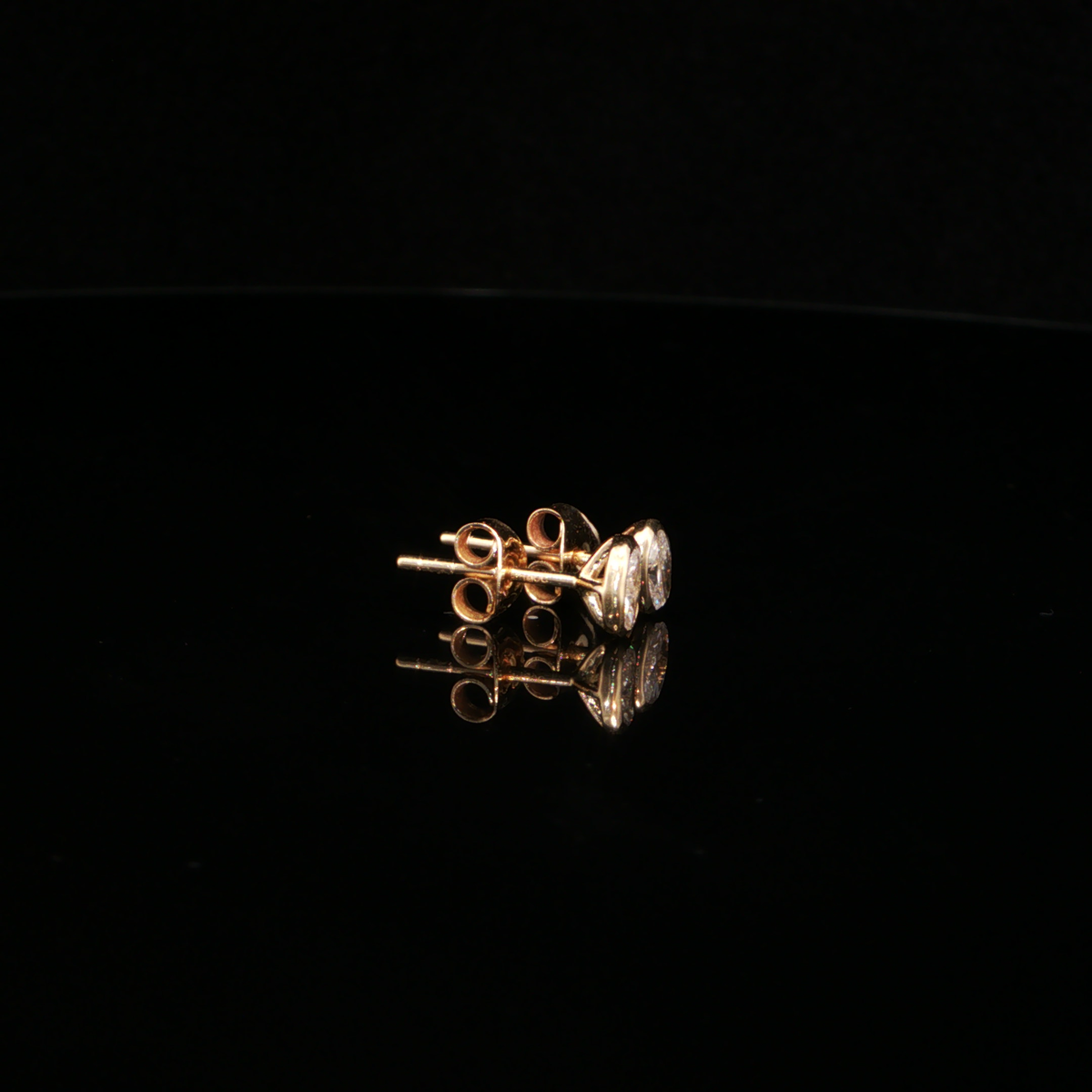 0.495 CTW Oval Cut Lab-Grown Diamond Stud Earrings in 14K Yellow Gold