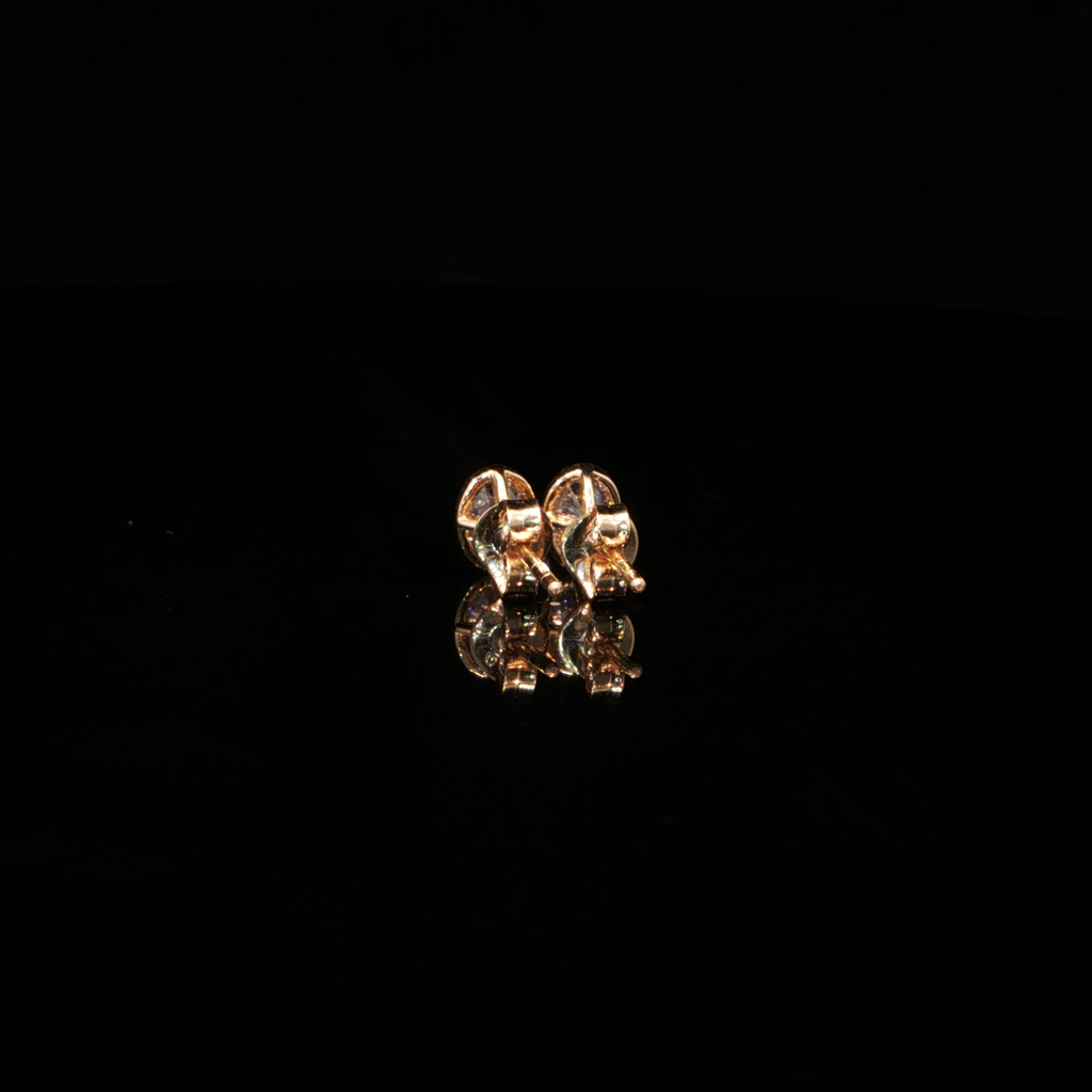 0.77 CTW Oval Cut Lab-Grown Diamond Bezel Stud Earrings in 14K Yellow Gold