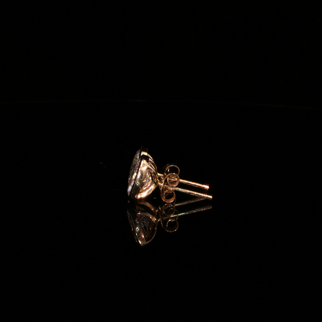 2.11 CTW Oval Cut Lab-Grown Diamond Bezel Stud Earrings in 14K Yellow Gold