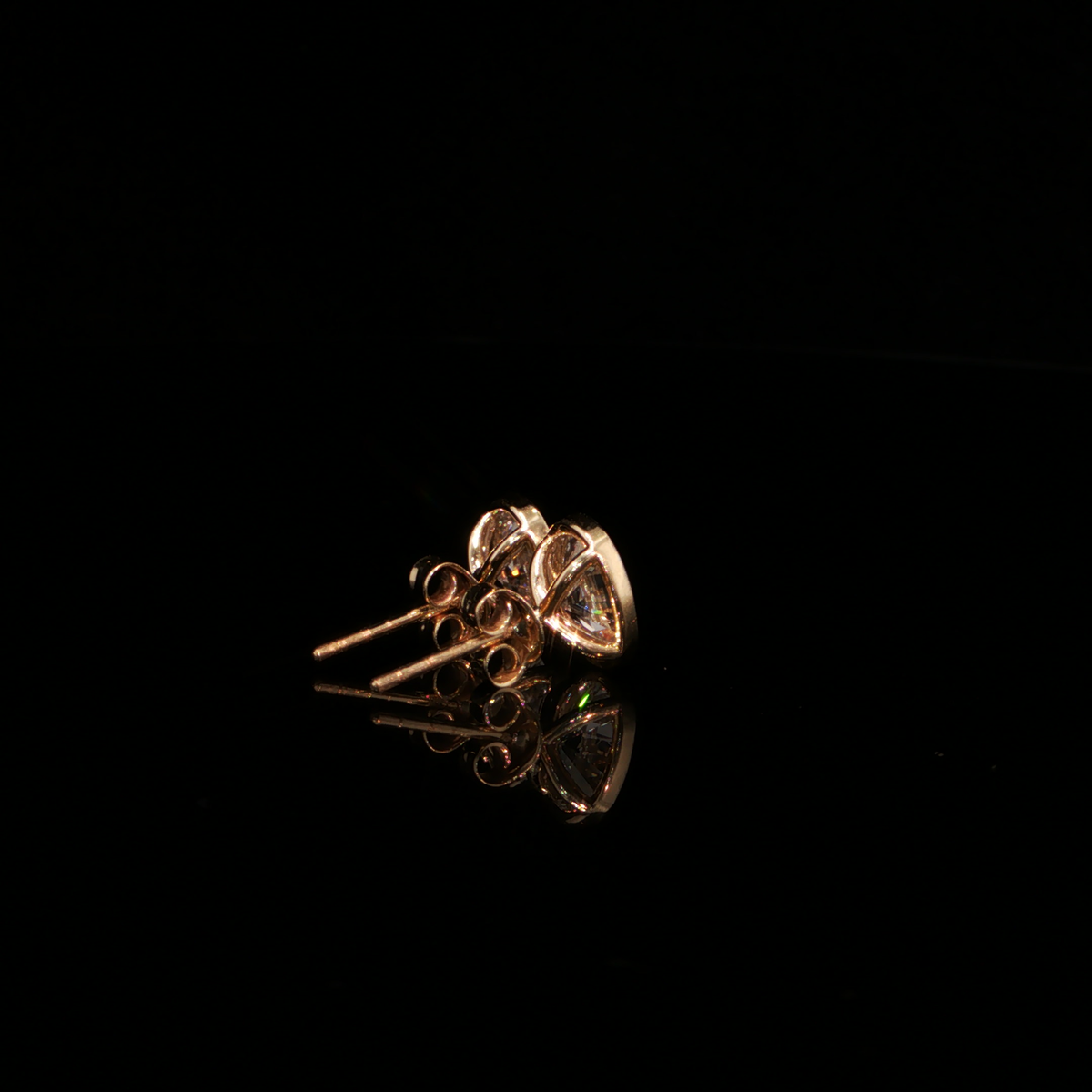 2.11 CTW Oval Cut Lab-Grown Diamond Bezel Stud Earrings in 14K Yellow Gold