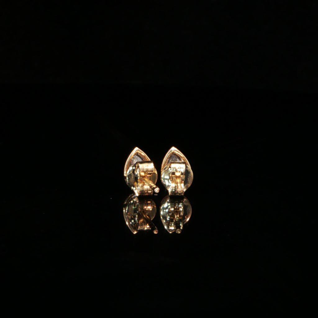 0.84 CTW Pear Cut Lab-Grown Diamond Bezel Stud Earrings in 14K Yellow Gold