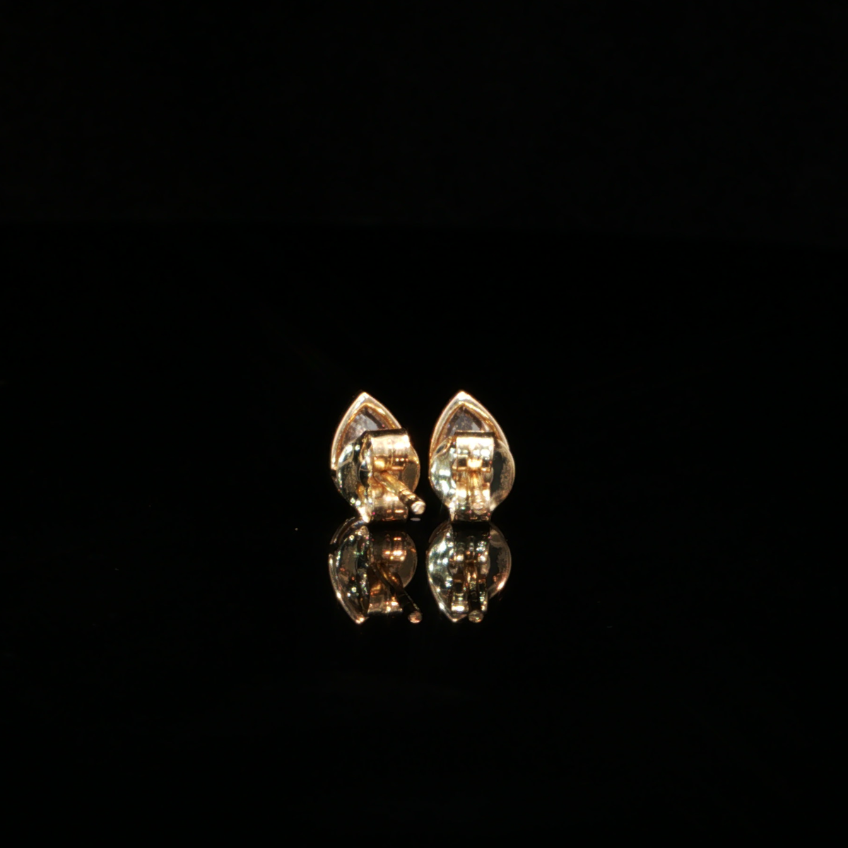 0.84 CTW Pear Cut Lab-Grown Diamond Bezel Stud Earrings in 14K Yellow Gold