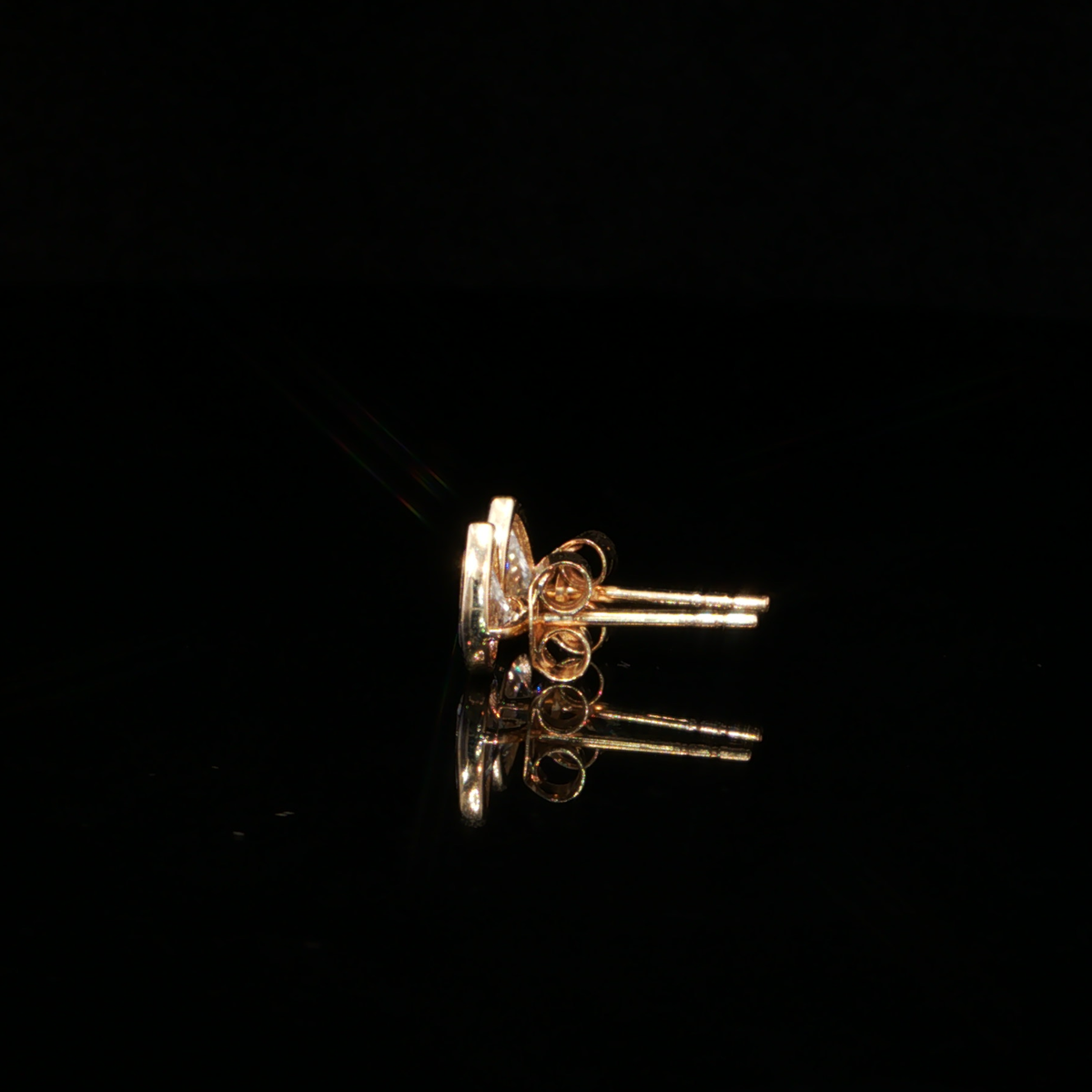 0.84 CTW Pear Cut Lab-Grown Diamond Bezel Stud Earrings in 14K Yellow Gold
