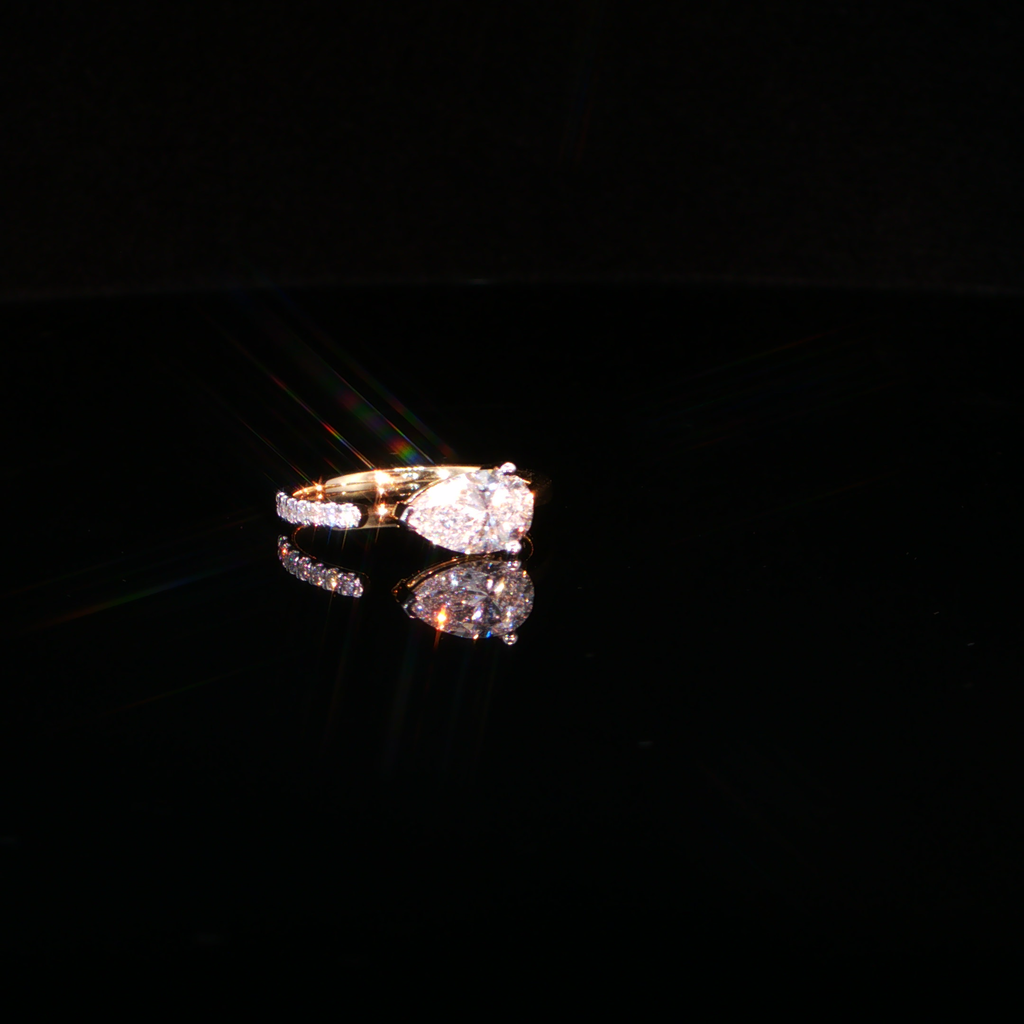 1.15 CTW Pear Cut Lab-Grown Diamond Classic Solitaire Ring in 14K Yellow Gold